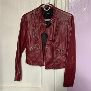 Forever 21 - Cropped Burgundy Leather Jacket